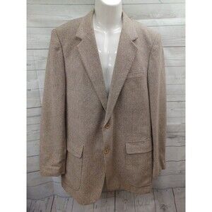 Joe Namath Mens Blazer Jacket Sport Coat Beige Tweed 44 XL